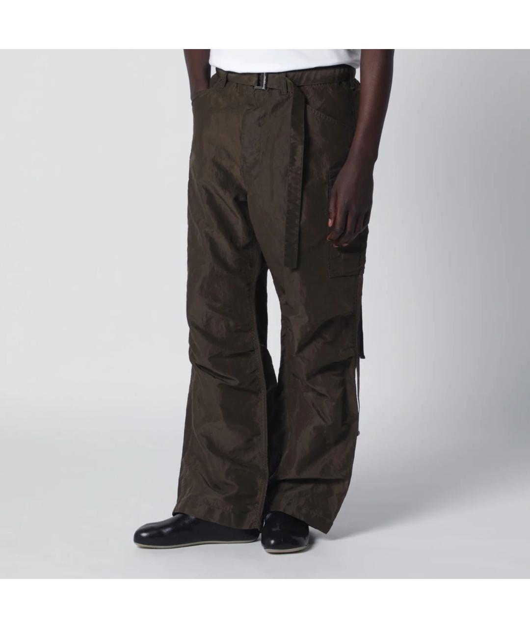 SACAI Зеленые полиамидовые повседневные брюки, фото 3