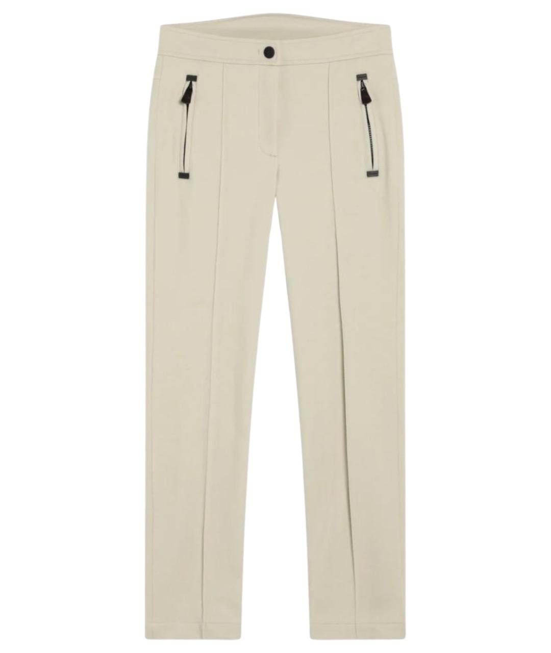 MONCLER GRENOBLE Белые хлопковые прямые брюки, фото 1