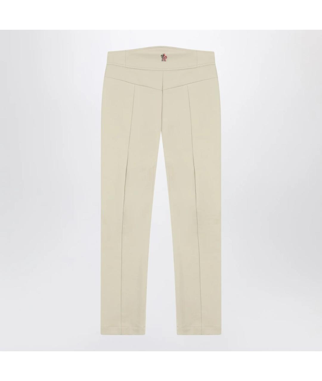 MONCLER GRENOBLE Белые хлопковые прямые брюки, фото 2