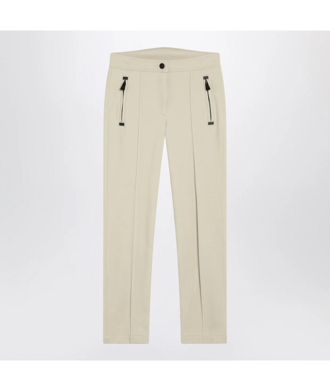 MONCLER GRENOBLE Белые хлопковые прямые брюки, фото 3