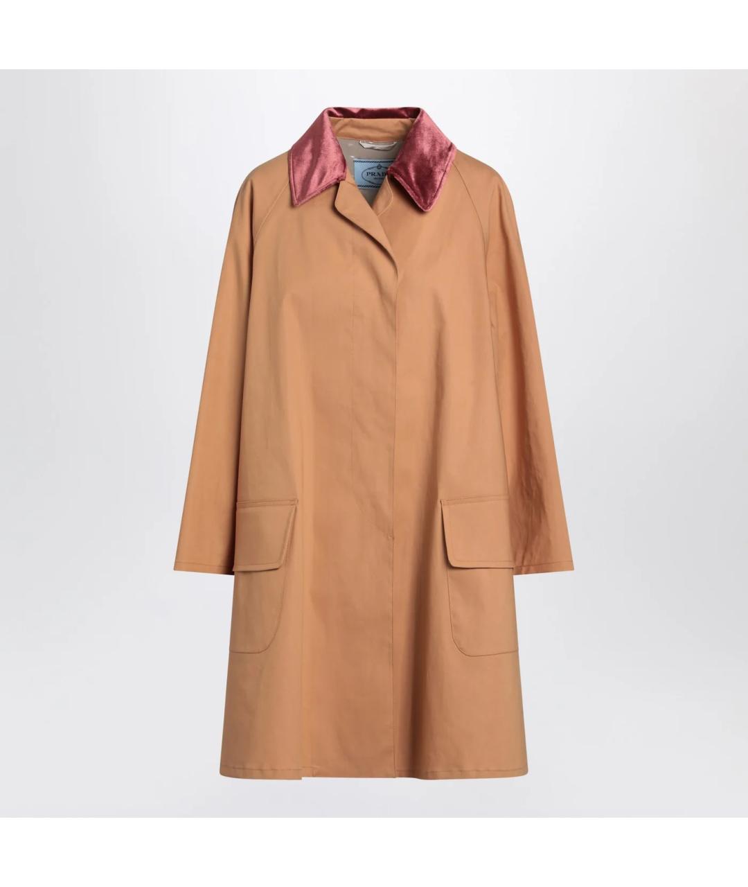 PRADA Бежевый хлопковый тренч/плащ, фото 3