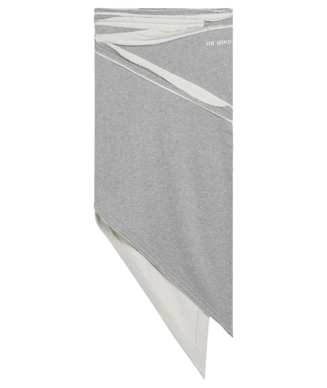 THE ATTICO Серая хлопковая юбка миди, фото 1