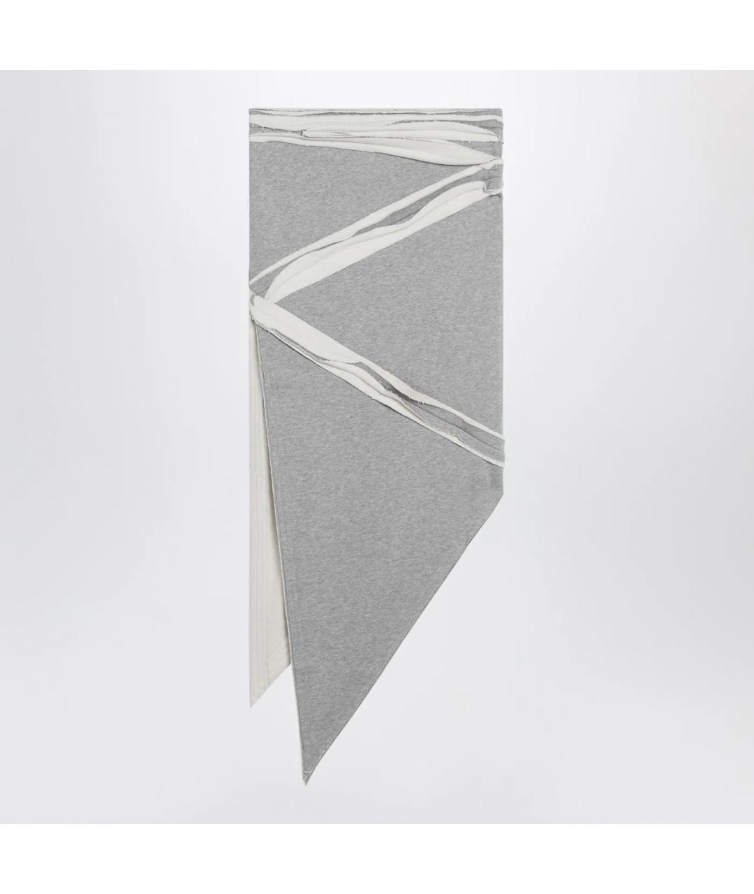 THE ATTICO Серая хлопковая юбка миди, фото 2