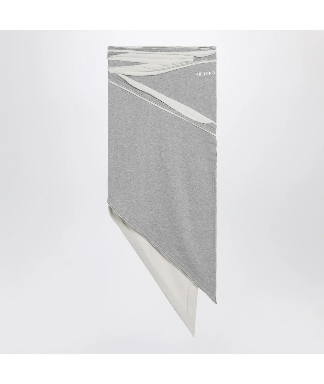 THE ATTICO Серая хлопковая юбка миди, фото 3