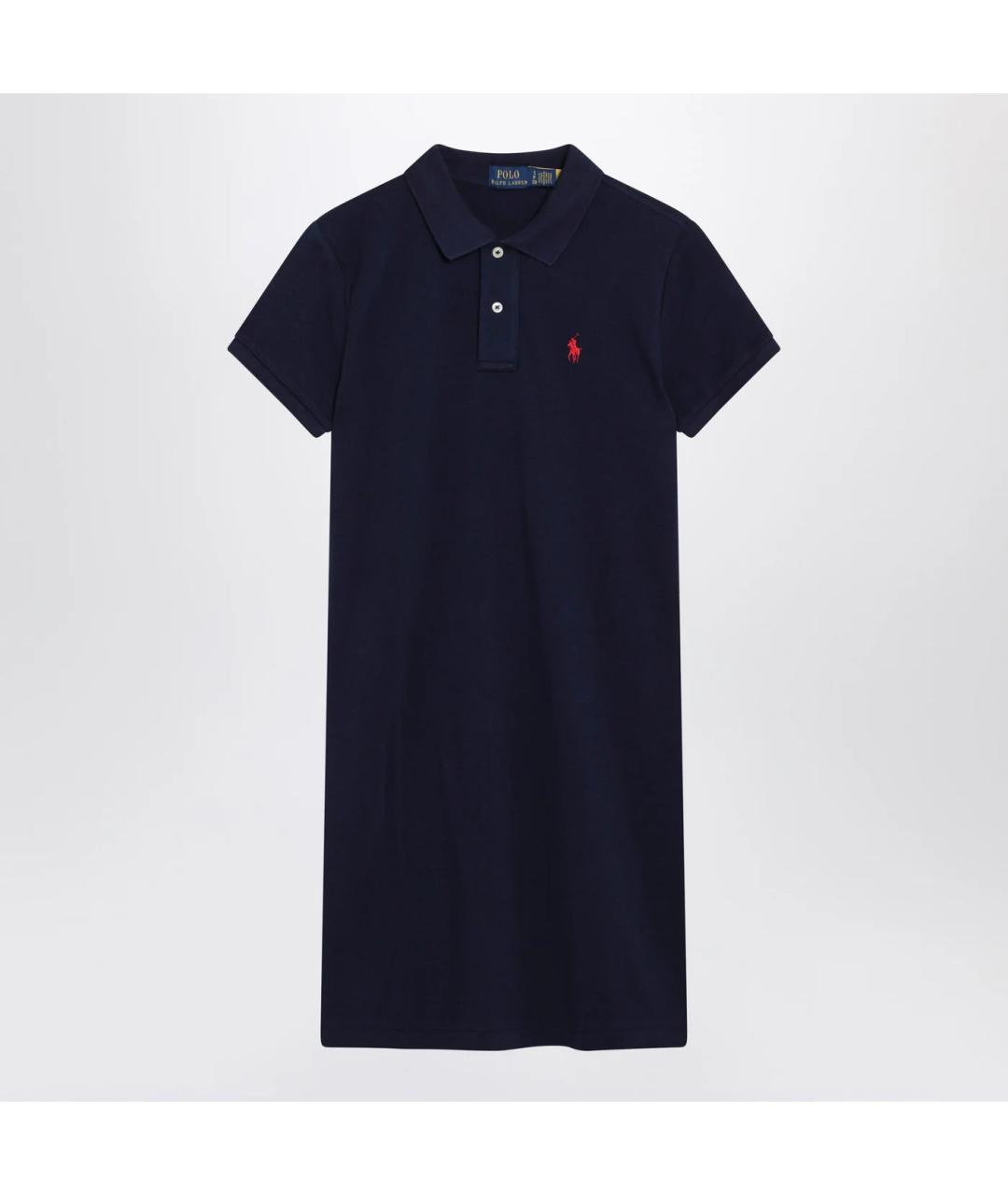 POLO RALPH LAUREN Темно-синее хлопковое повседневное платье, фото 3