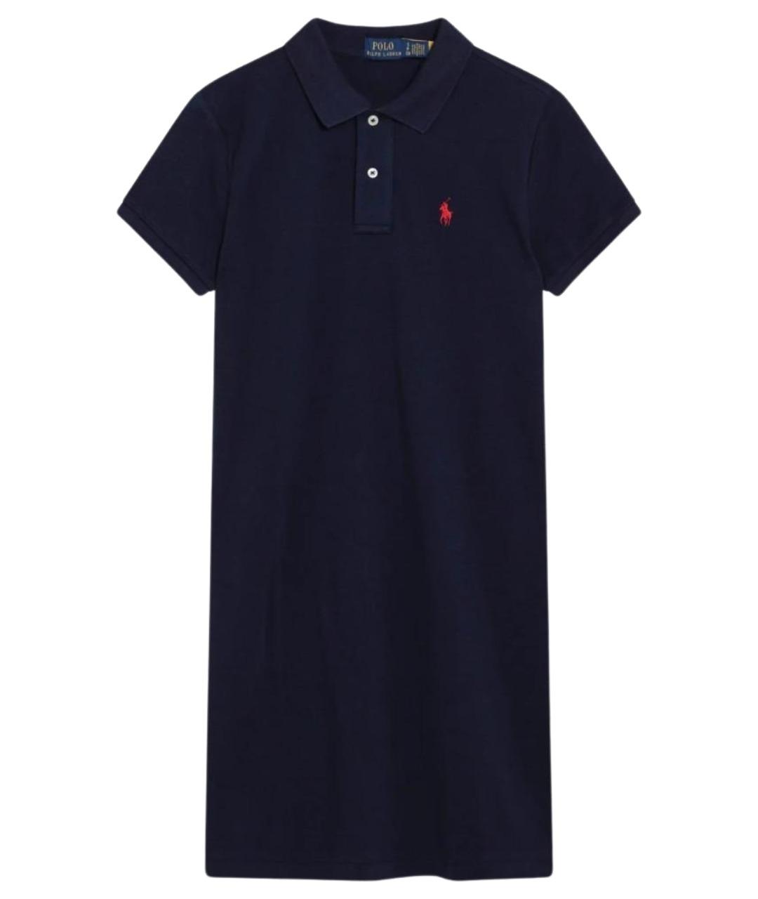 POLO RALPH LAUREN Темно-синее хлопковое повседневное платье, фото 1