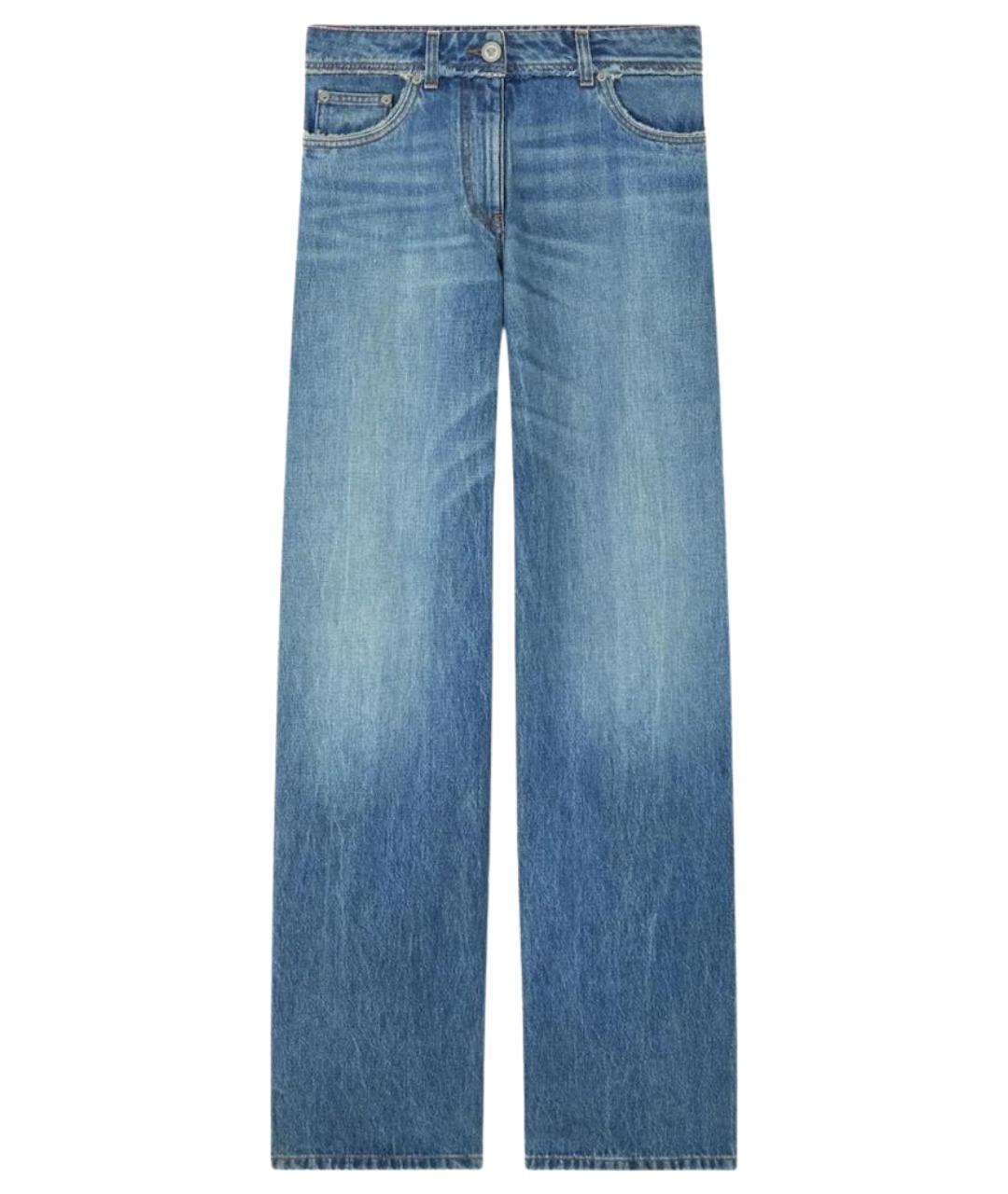 VERSACE Голубые хлопковые прямые джинсы, фото 1
