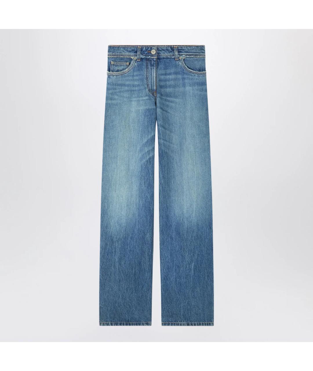 VERSACE Голубые хлопковые прямые джинсы, фото 3