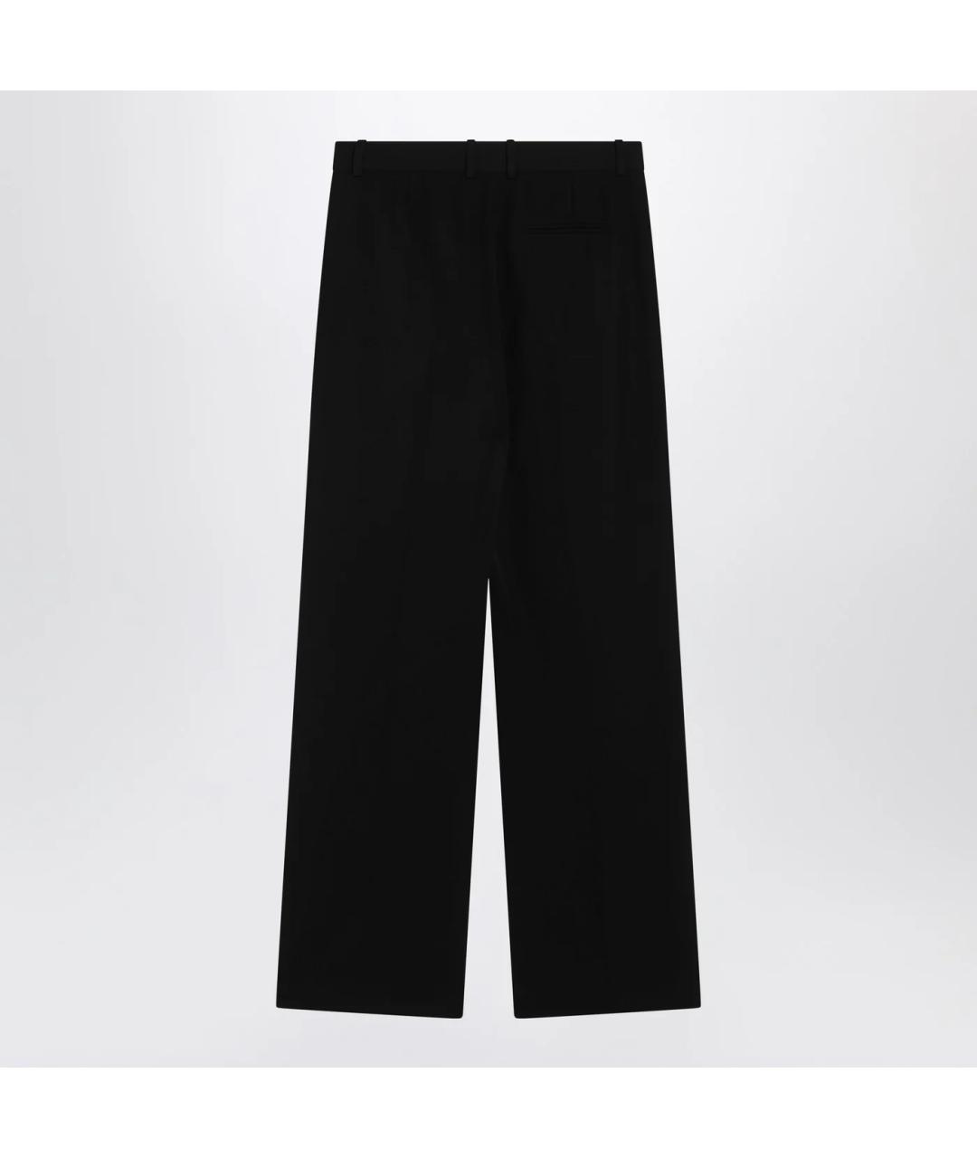 THE ROW Черные шерстяные прямые брюки, фото 2
