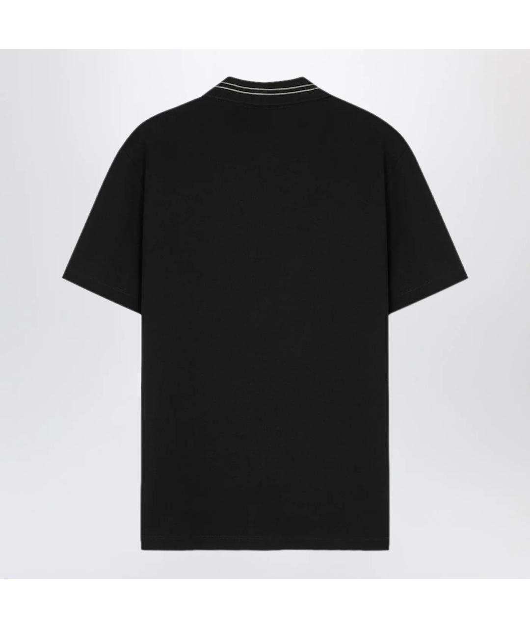 VERSACE Черное хлопковое поло с коротким рукавом, фото 2