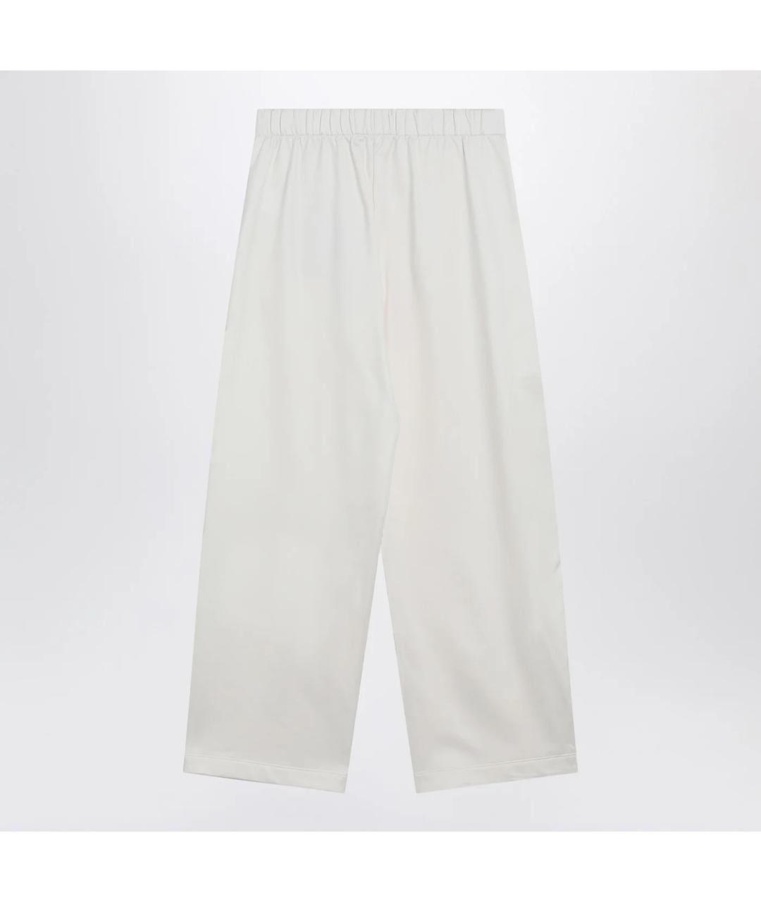 MAX MARA Белые хлопковые прямые брюки, фото 2