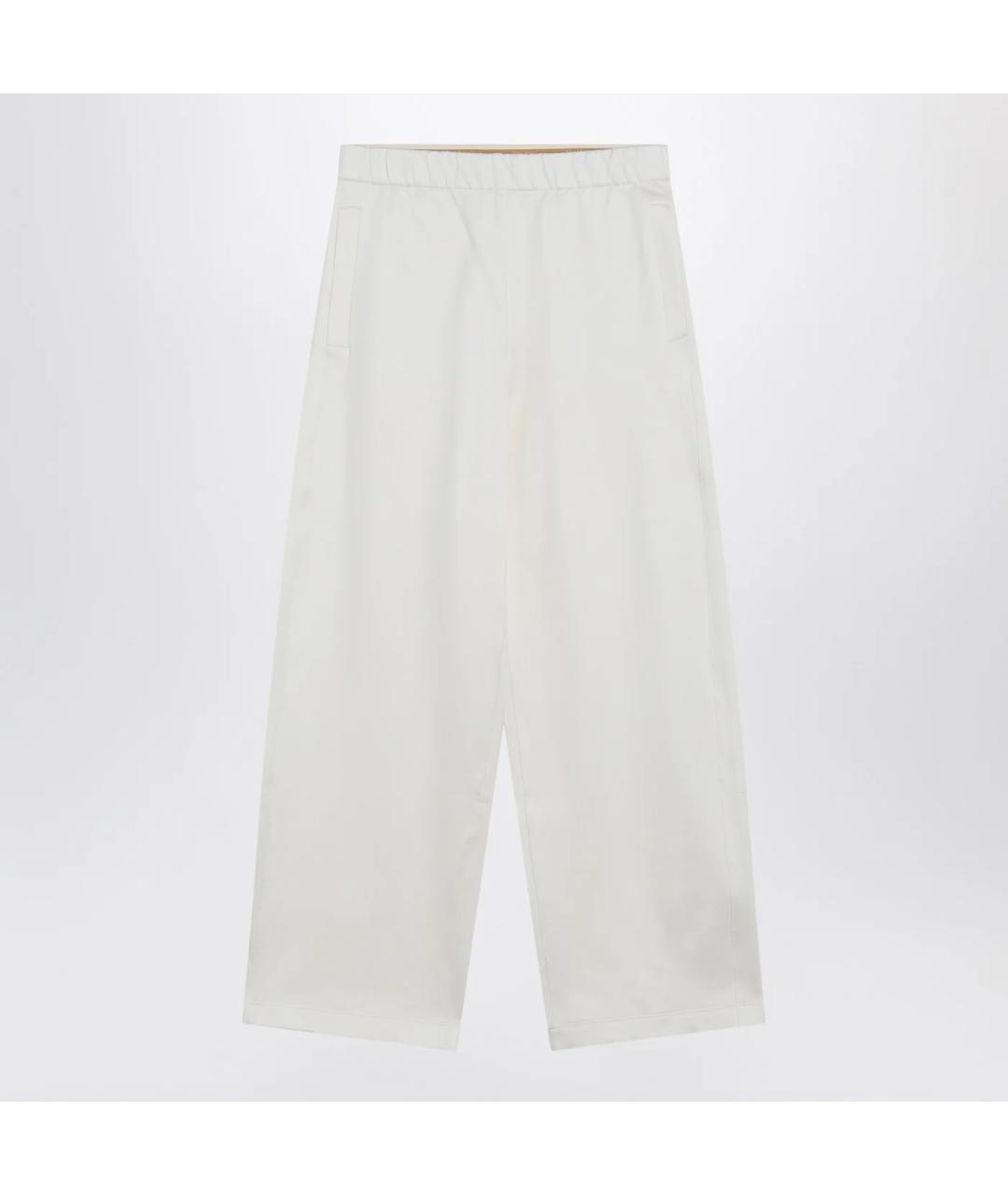MAX MARA Белые хлопковые прямые брюки, фото 3