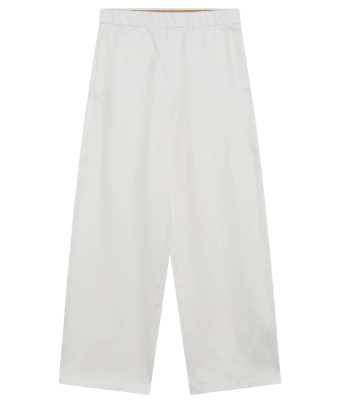 MAX MARA Белые хлопковые прямые брюки, фото 1