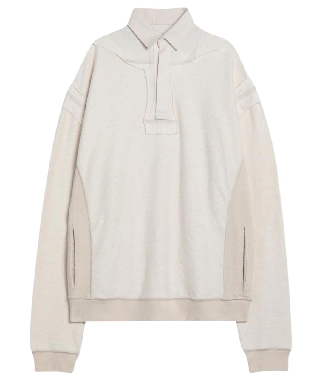 MAISON MARGIELA Бежевое хлопковое поло с длинным рукавом, фото 1