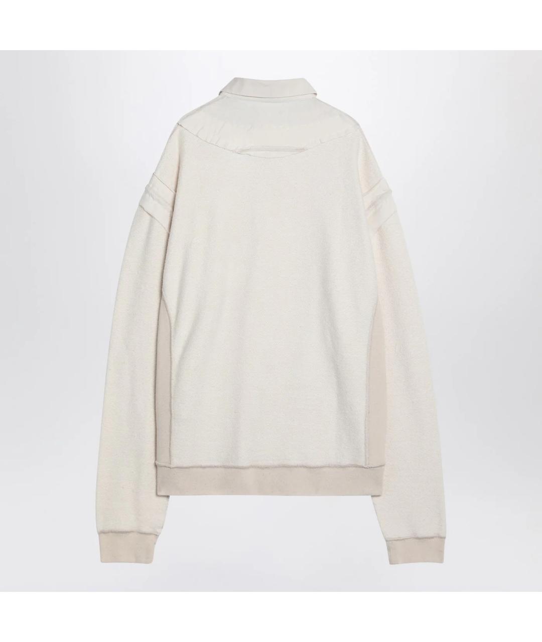 MAISON MARGIELA Бежевое хлопковое поло с длинным рукавом, фото 2