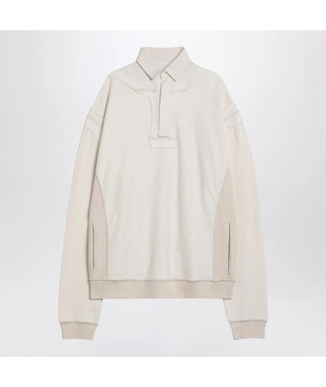 MAISON MARGIELA Бежевое хлопковое поло с длинным рукавом, фото 3