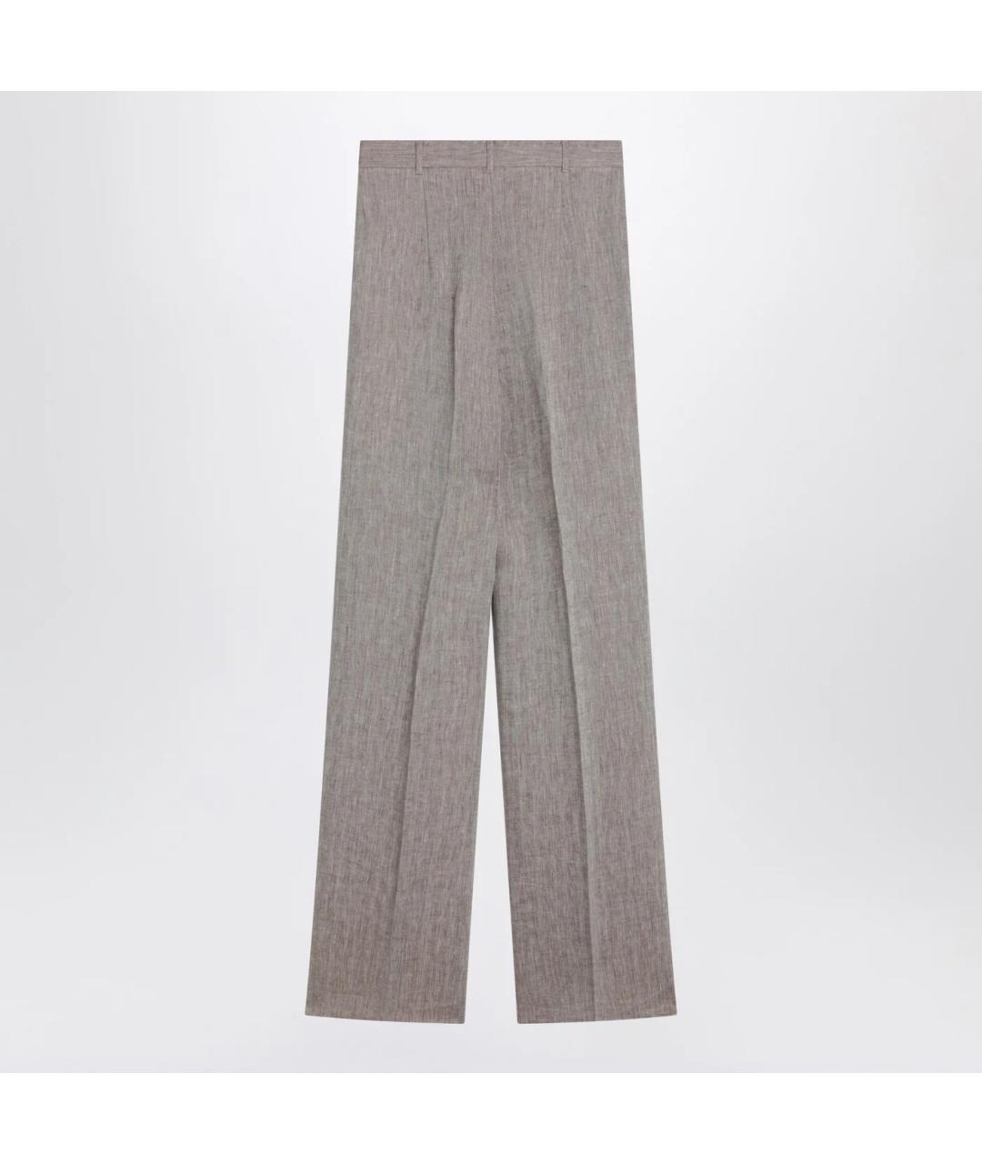 MAX MARA STUDIO Бежевые льняные прямые брюки, фото 2