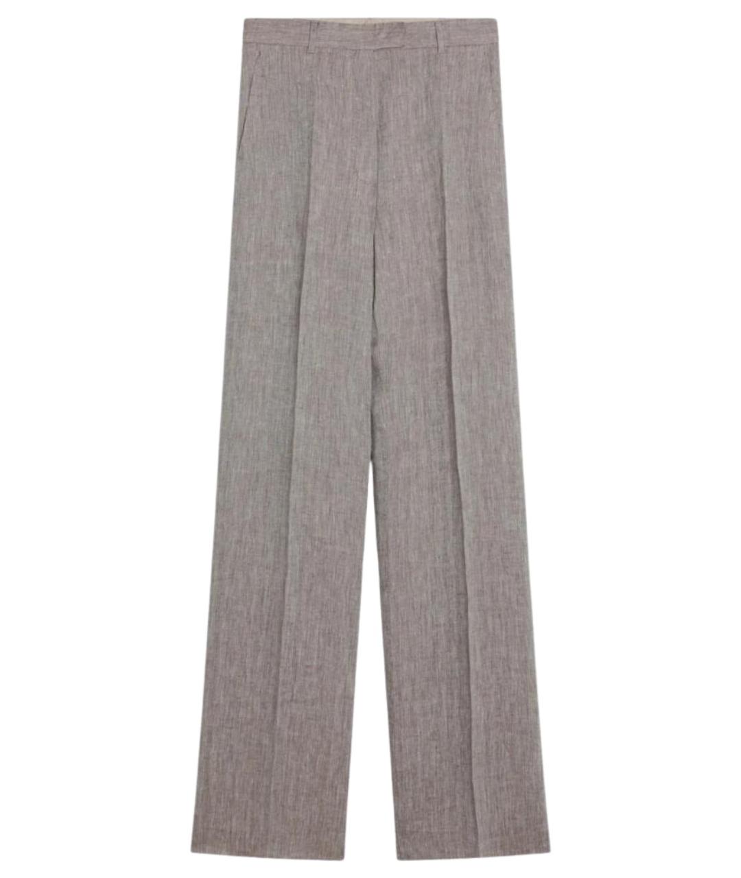 MAX MARA STUDIO Бежевые льняные прямые брюки, фото 1