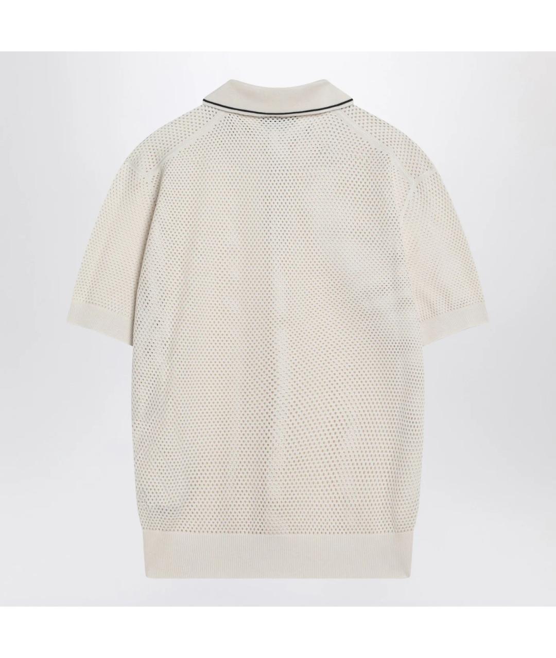 PRADA Белое хлопковое поло с коротким рукавом, фото 2