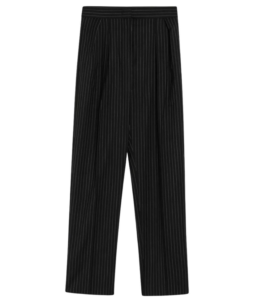 MAX MARA Черные хлопковые прямые брюки, фото 1