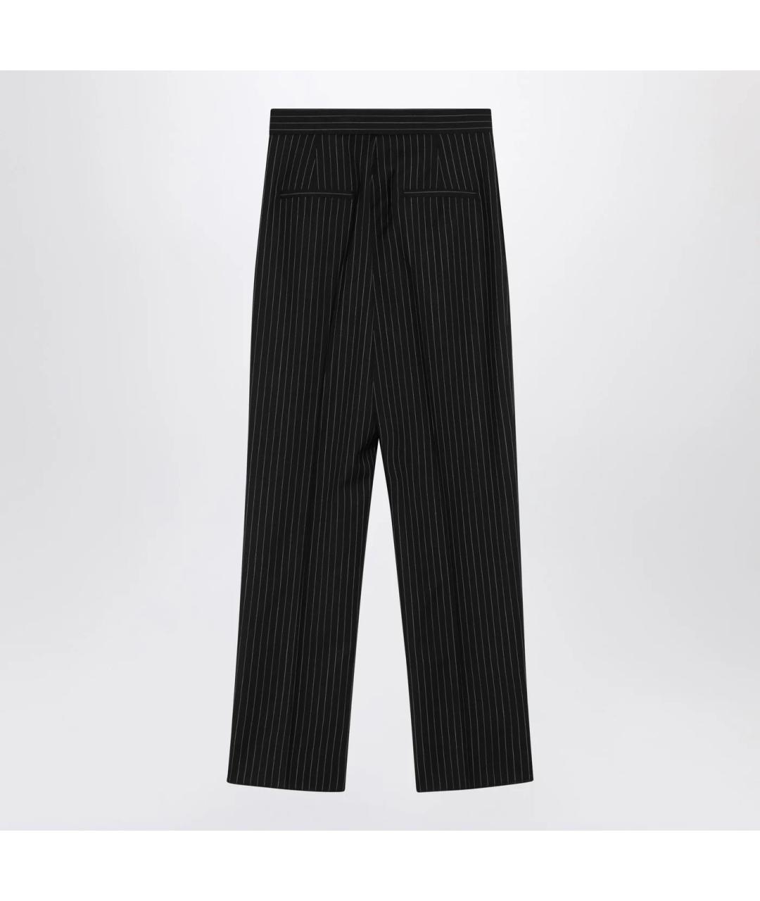 MAX MARA Черные хлопковые прямые брюки, фото 2