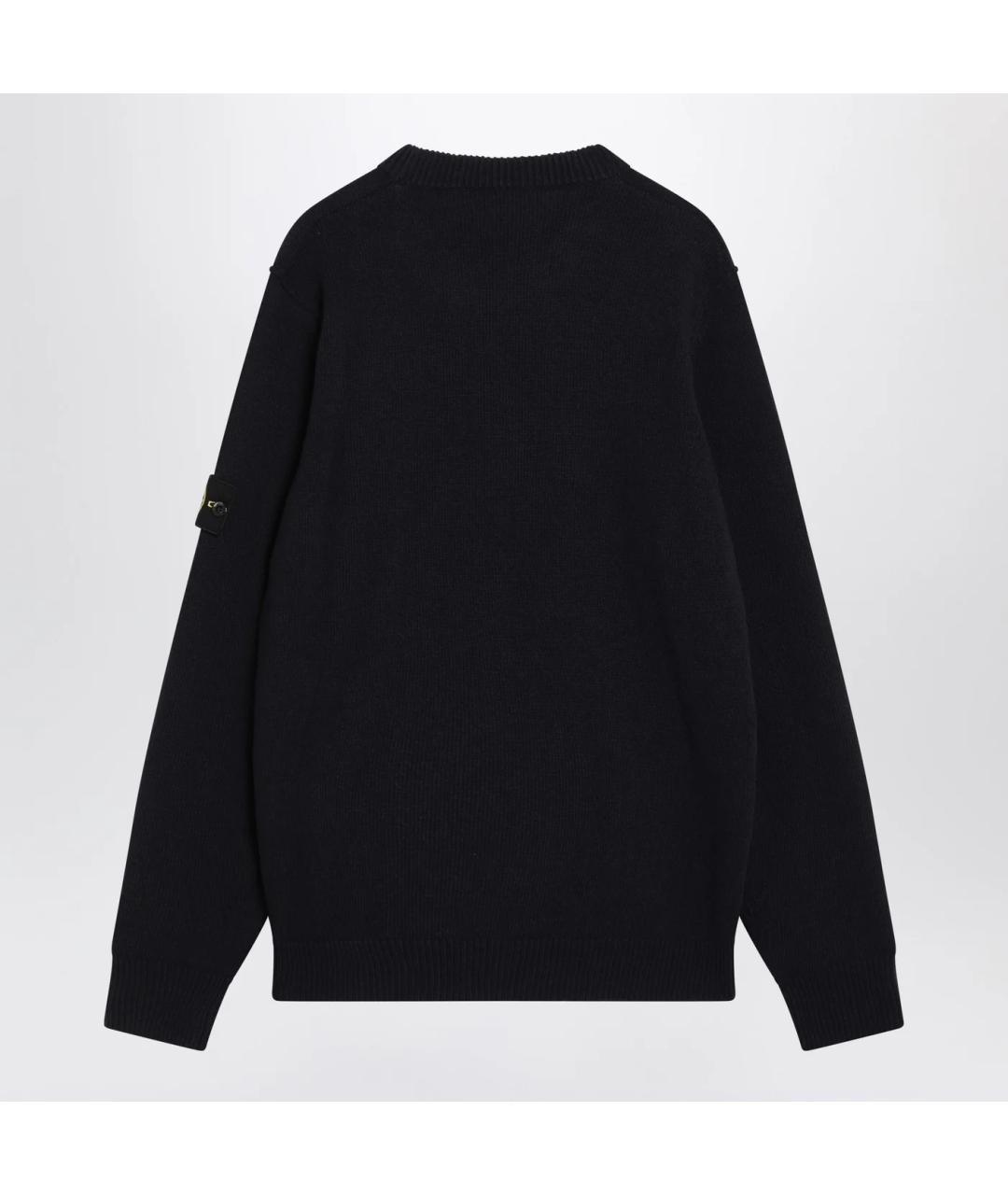 STONE ISLAND Темно-синий шерстяной джемпер / свитер, фото 2