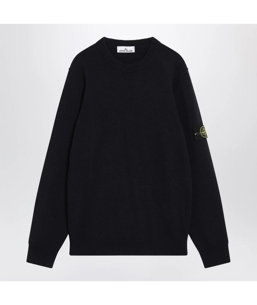 STONE ISLAND Темно-синий шерстяной джемпер / свитер, фото 3