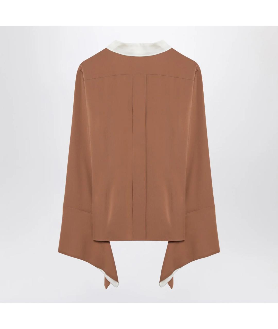MAX MARA Коричневая шелковая рубашка, фото 2