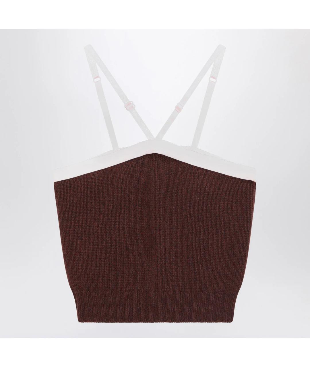 PRADA Коричневая шерстяная майка, фото 3