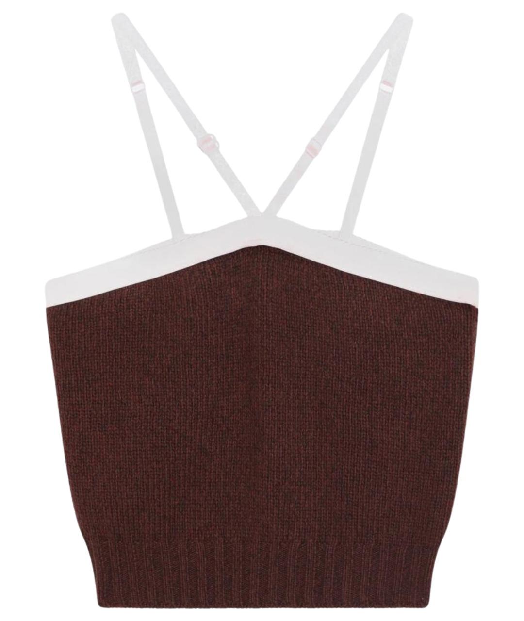 PRADA Коричневая шерстяная майка, фото 1