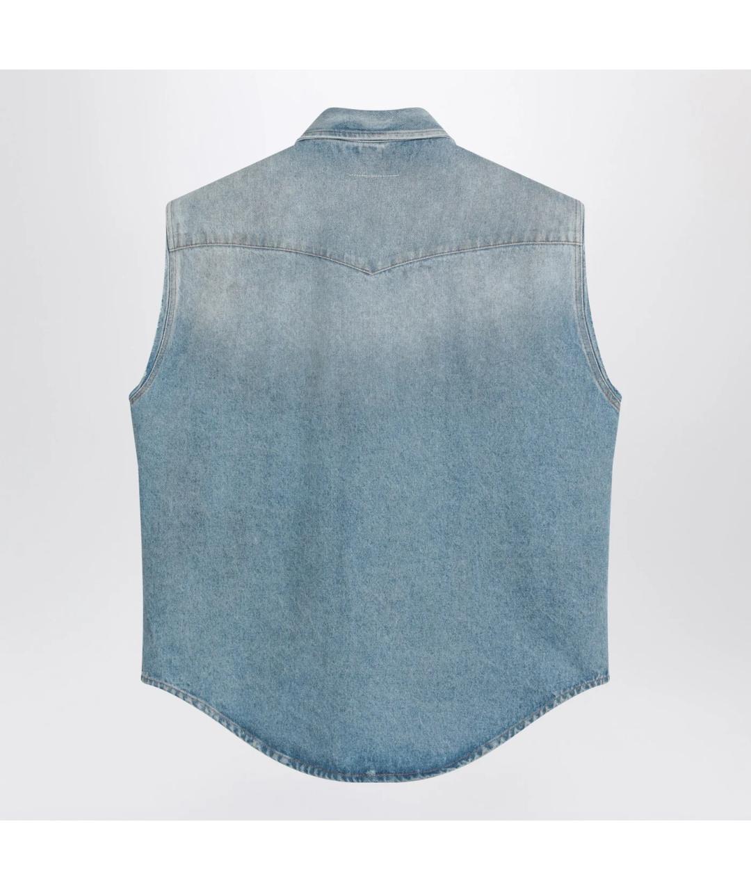 MM6 MAISON MARGIELA Голубой хлопковый жилет, фото 2