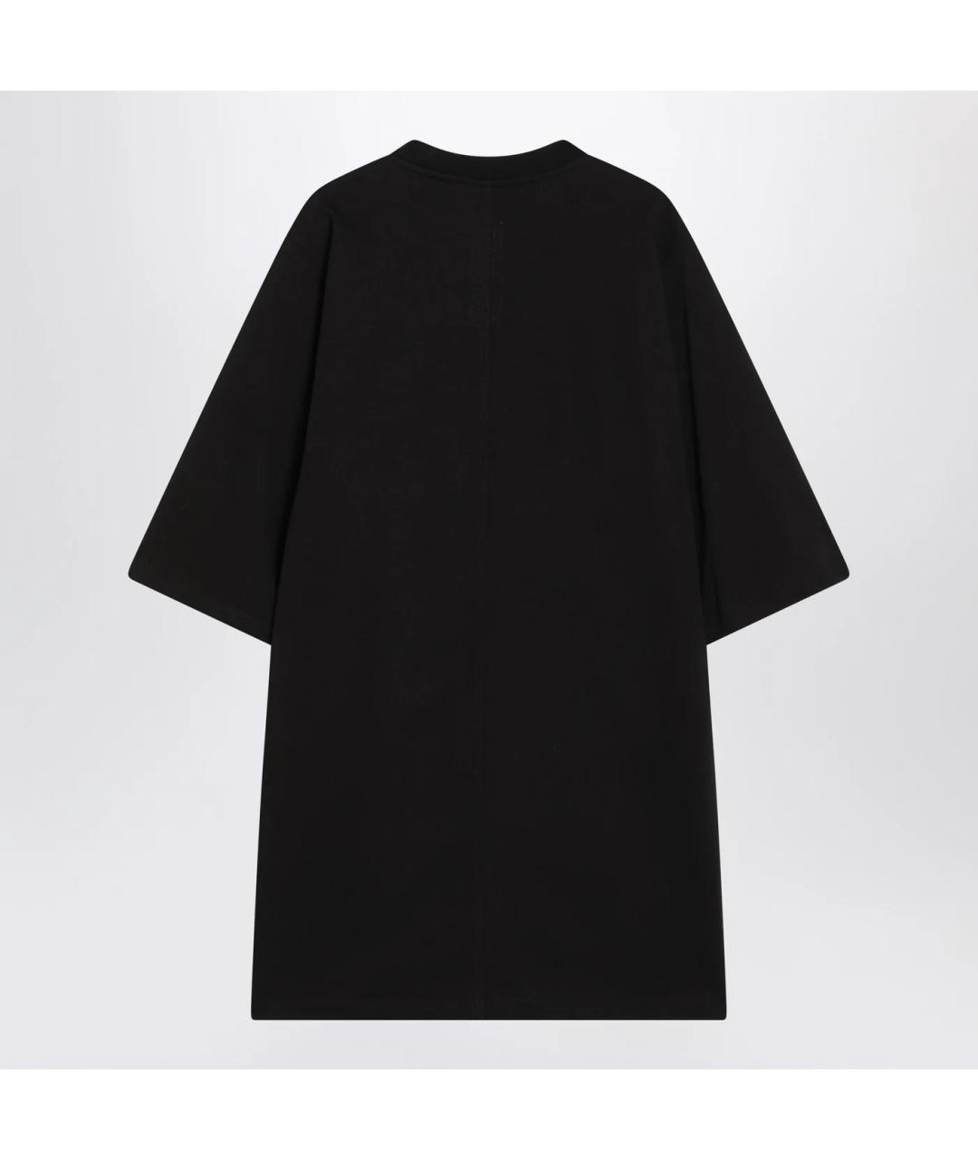 RICK OWENS Черная хлопковая футболка, фото 2