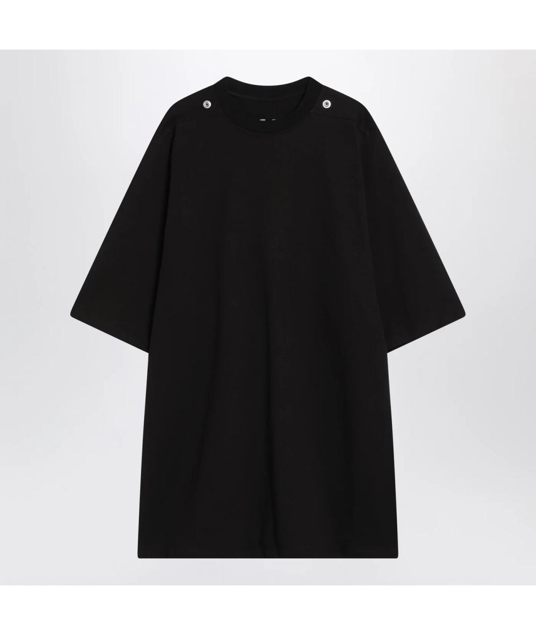 RICK OWENS Черная хлопковая футболка, фото 3