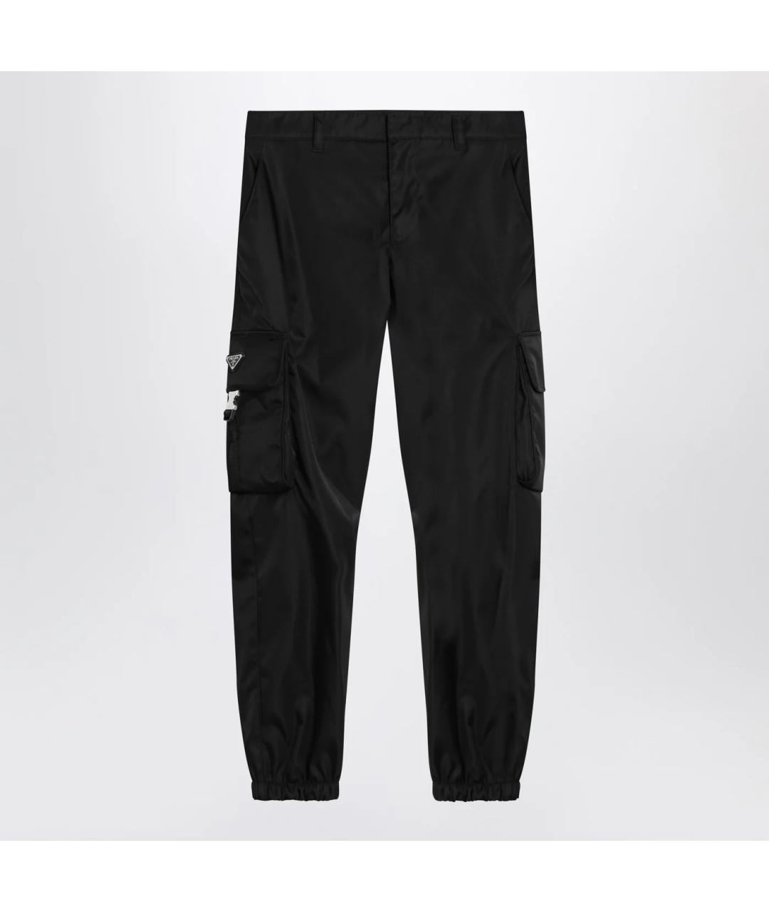 PRADA Черные полиамидовые повседневные брюки, фото 3