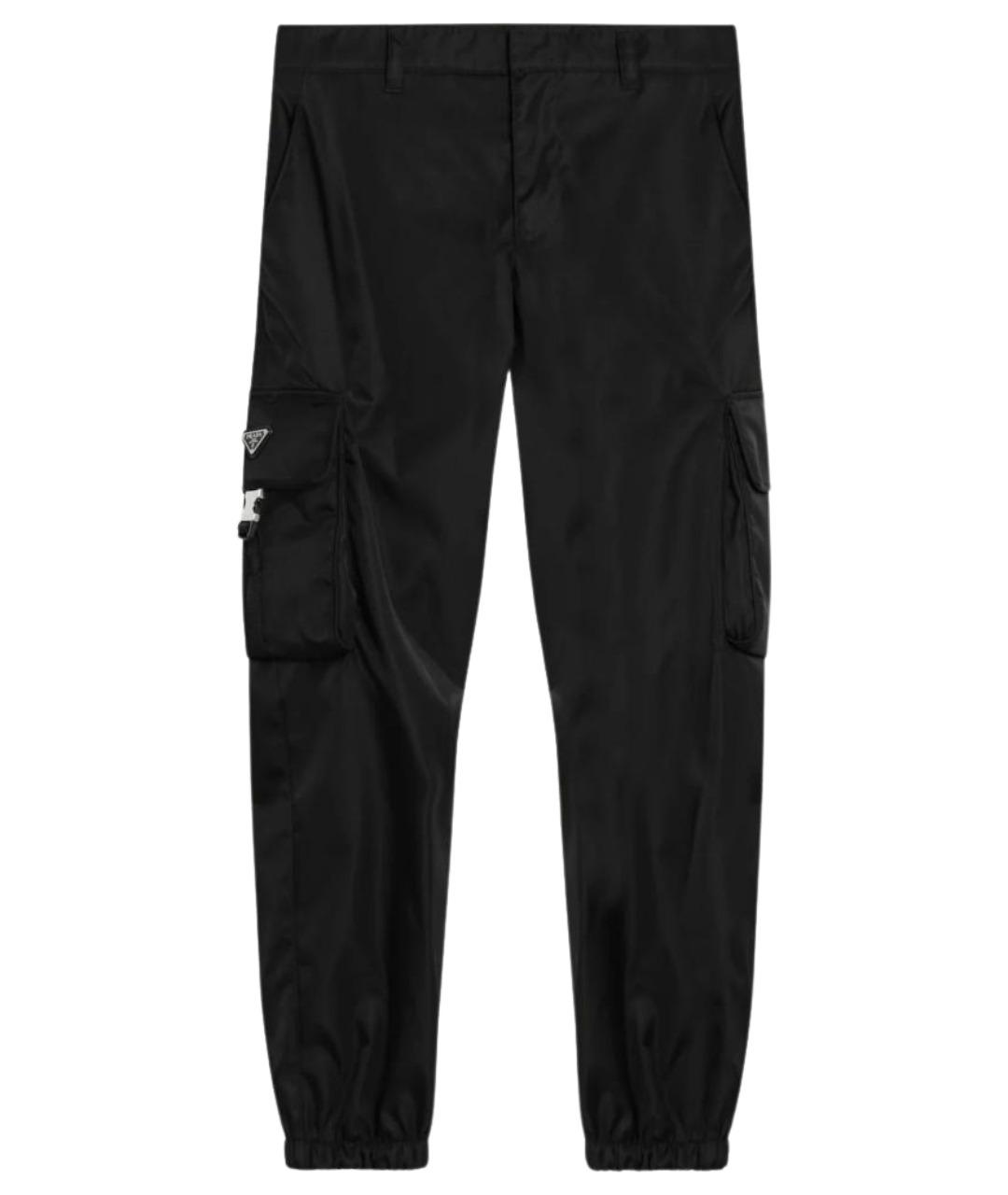 PRADA Черные полиамидовые повседневные брюки, фото 1