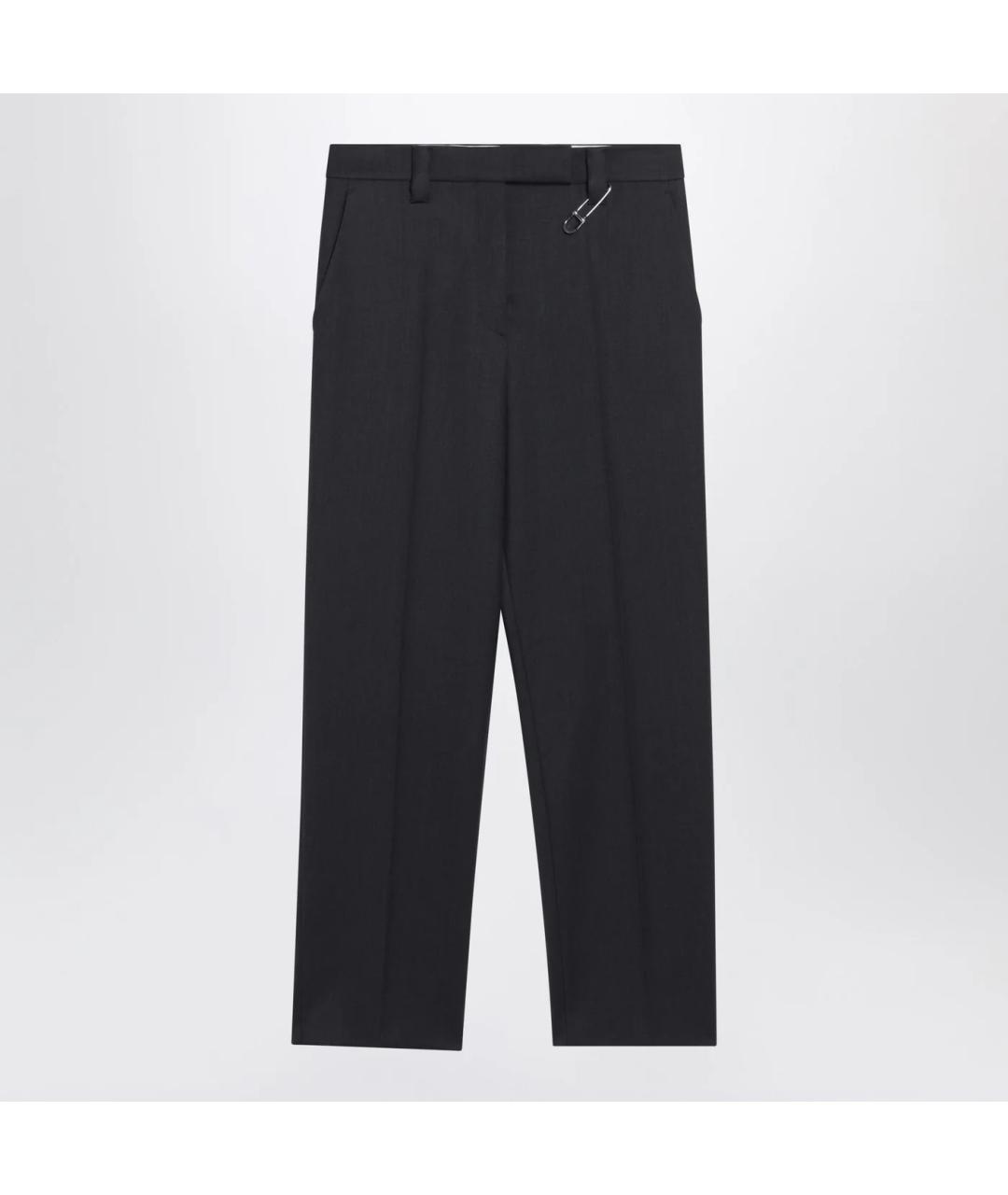 PRADA Антрацитовые шерстяные прямые брюки, фото 3