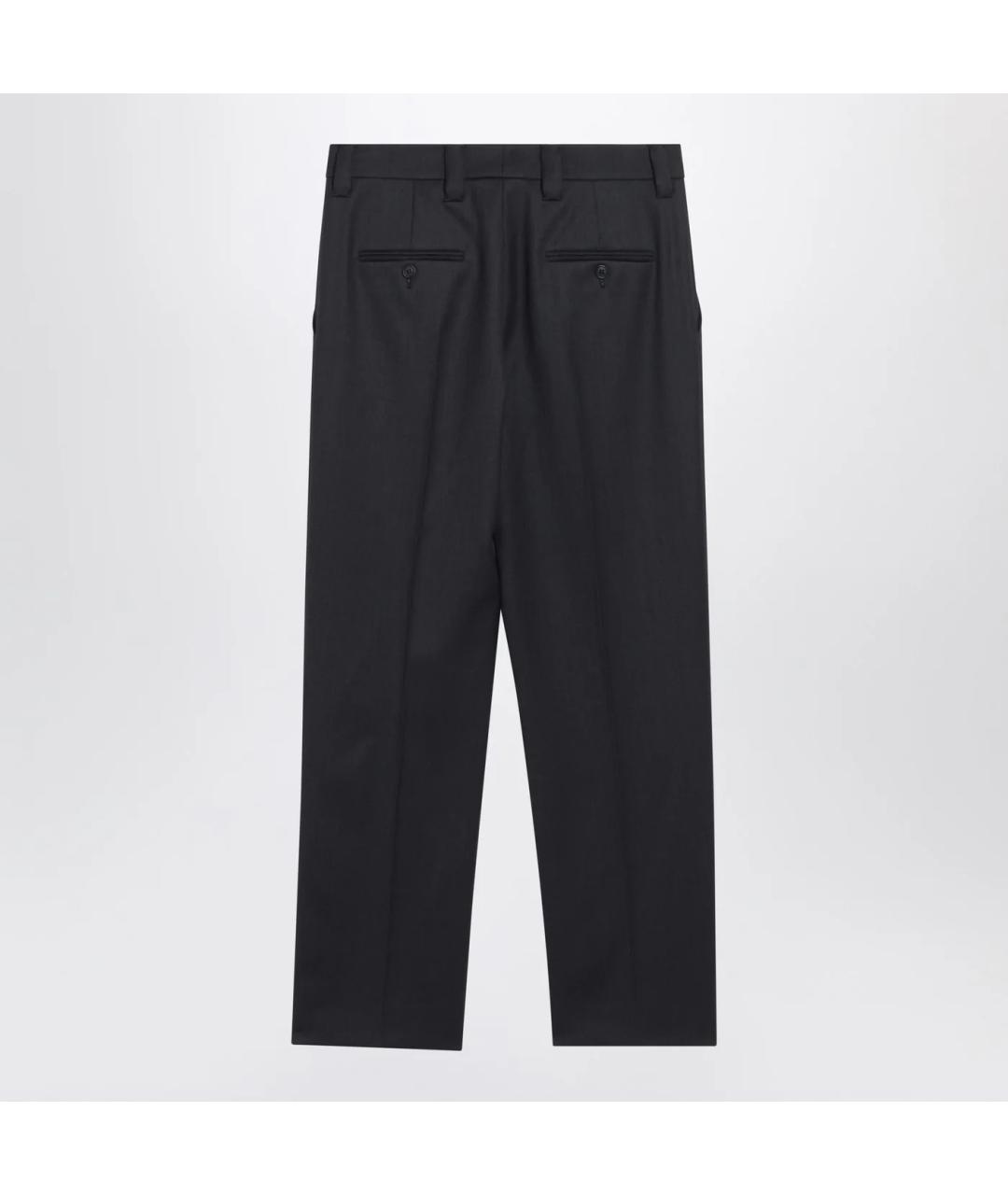 PRADA Антрацитовые шерстяные прямые брюки, фото 2