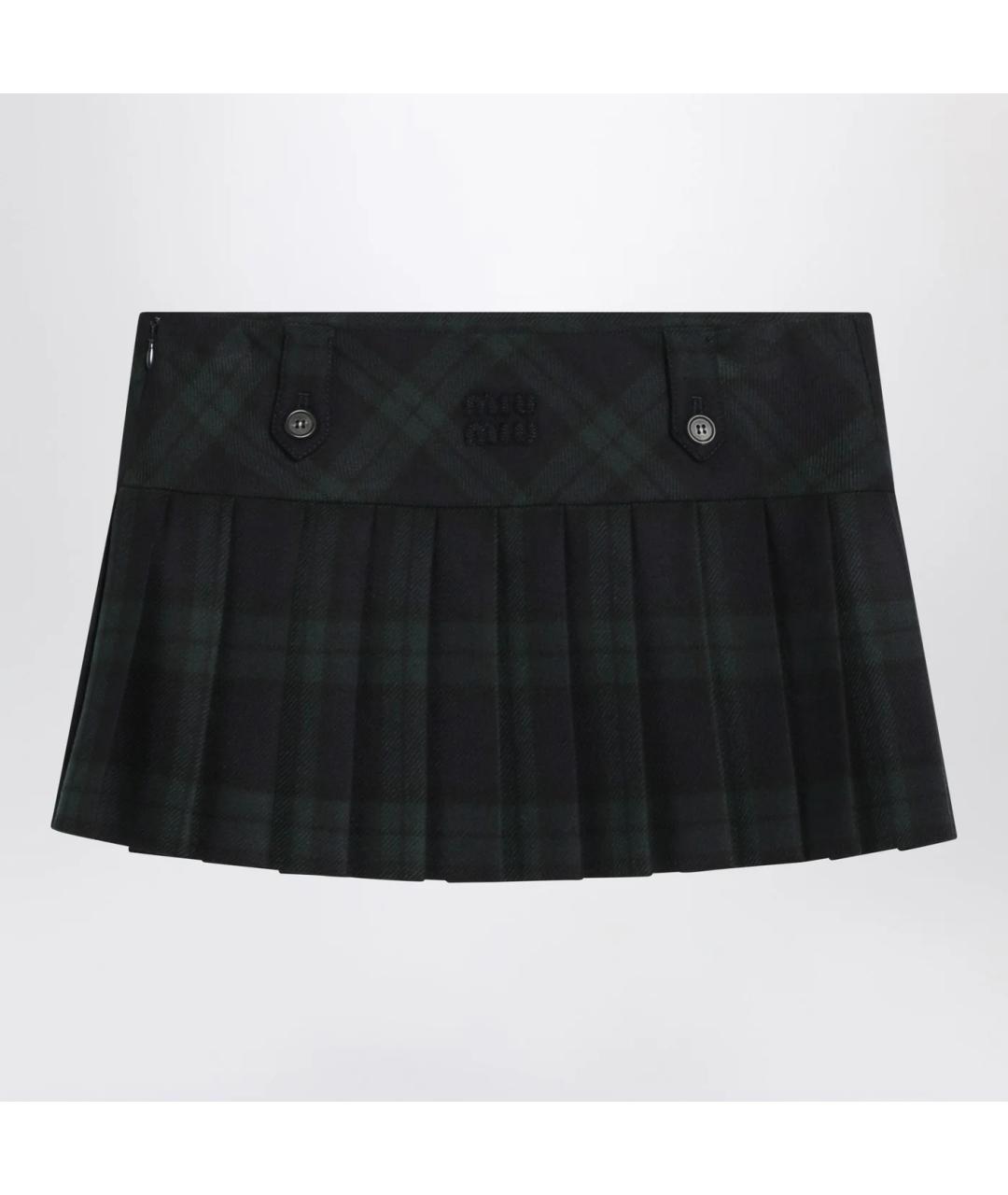 MIU MIU Мульти шерстяная юбка мини, фото 2