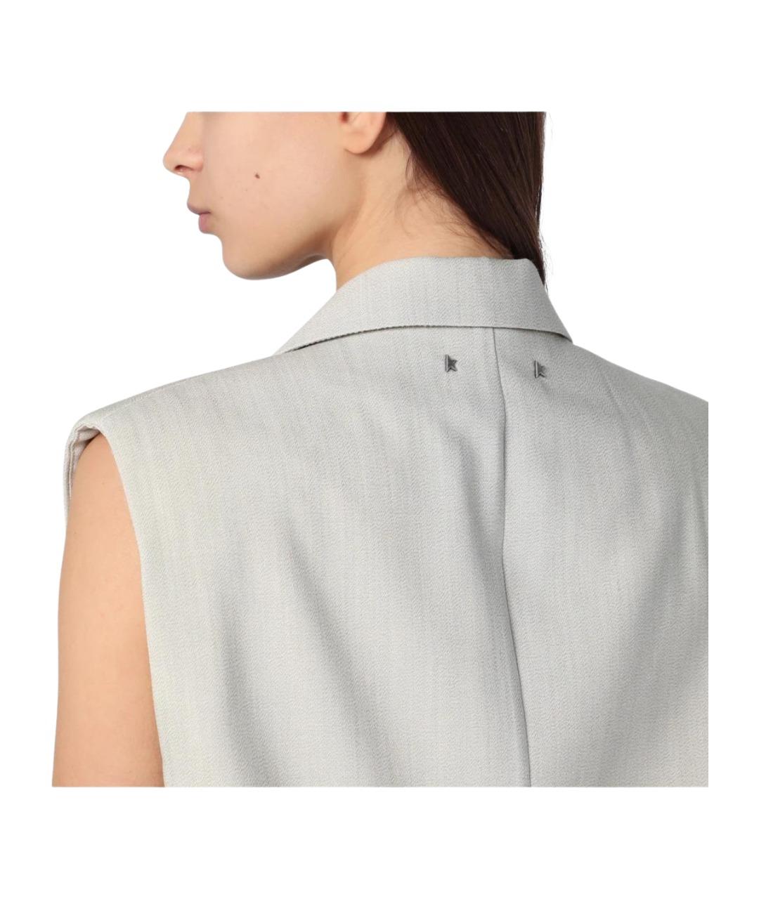 GOLDEN GOOSE DELUXE BRAND Бежевый шерстяной жилет, фото 2