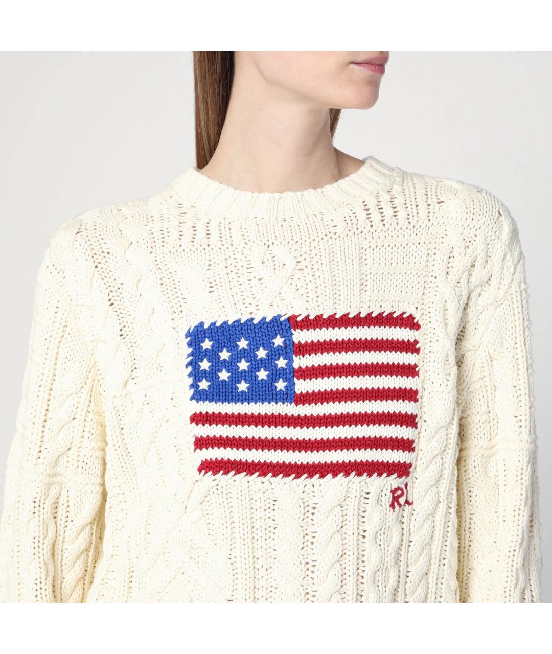 POLO RALPH LAUREN Бежевый хлопковый джемпер / свитер, фото 2