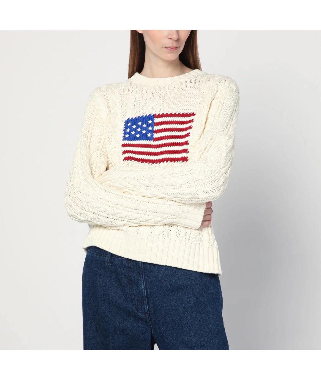 POLO RALPH LAUREN Бежевый хлопковый джемпер / свитер, фото 3