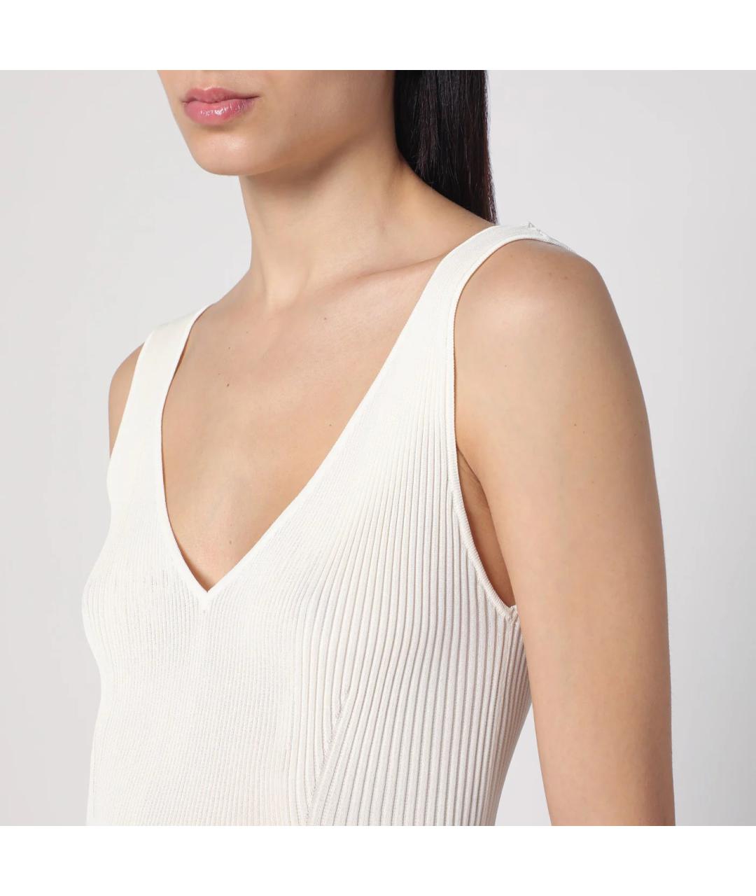 GOLDEN GOOSE DELUXE BRAND Белая вискозная майка, фото 2