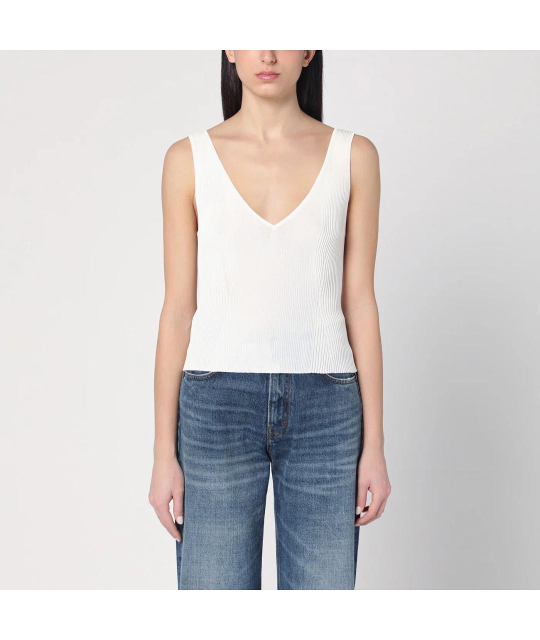 GOLDEN GOOSE DELUXE BRAND Белая вискозная майка, фото 3