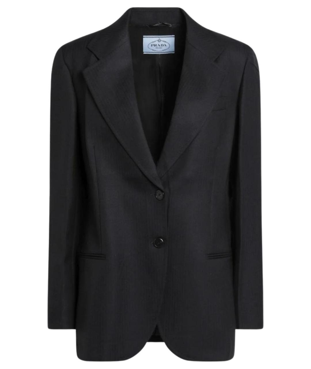 PRADA Темно-синий шерстяной жакет/пиджак, фото 1