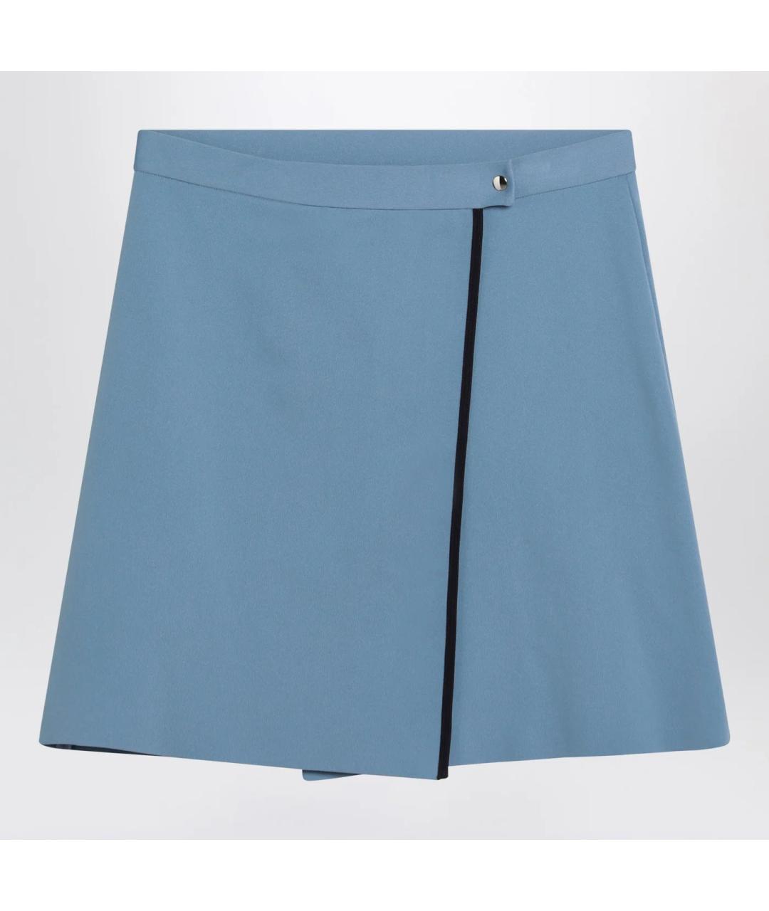 MIU MIU Голубая полиамидовая юбка мини, фото 3