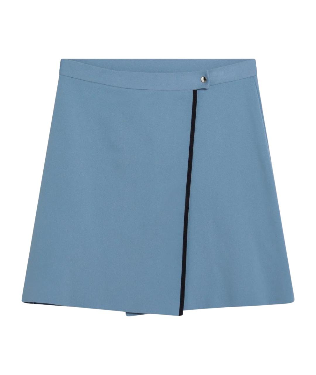 MIU MIU Голубая полиамидовая юбка мини, фото 1