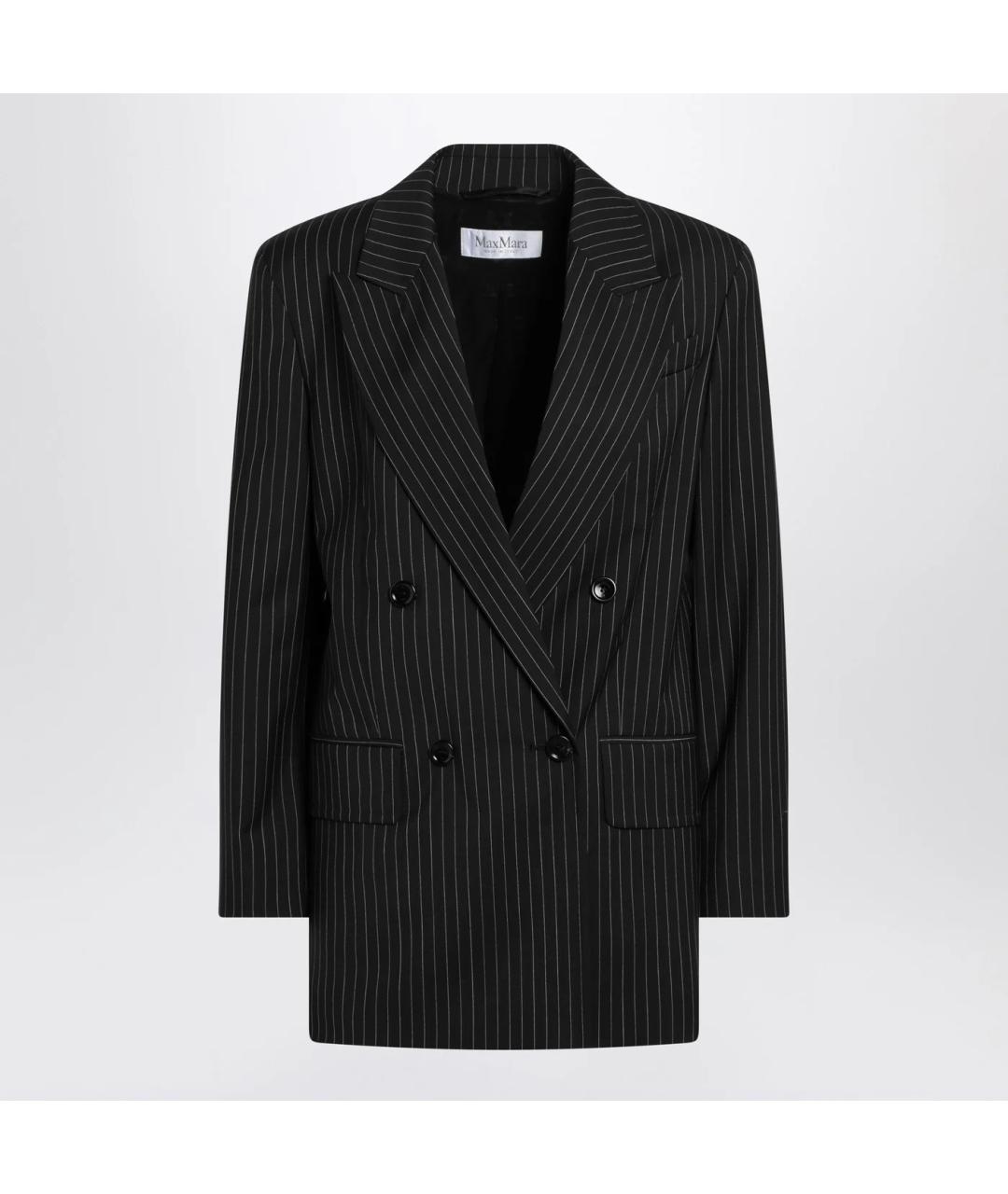 MAX MARA Черный шерстяной жакет/пиджак, фото 3