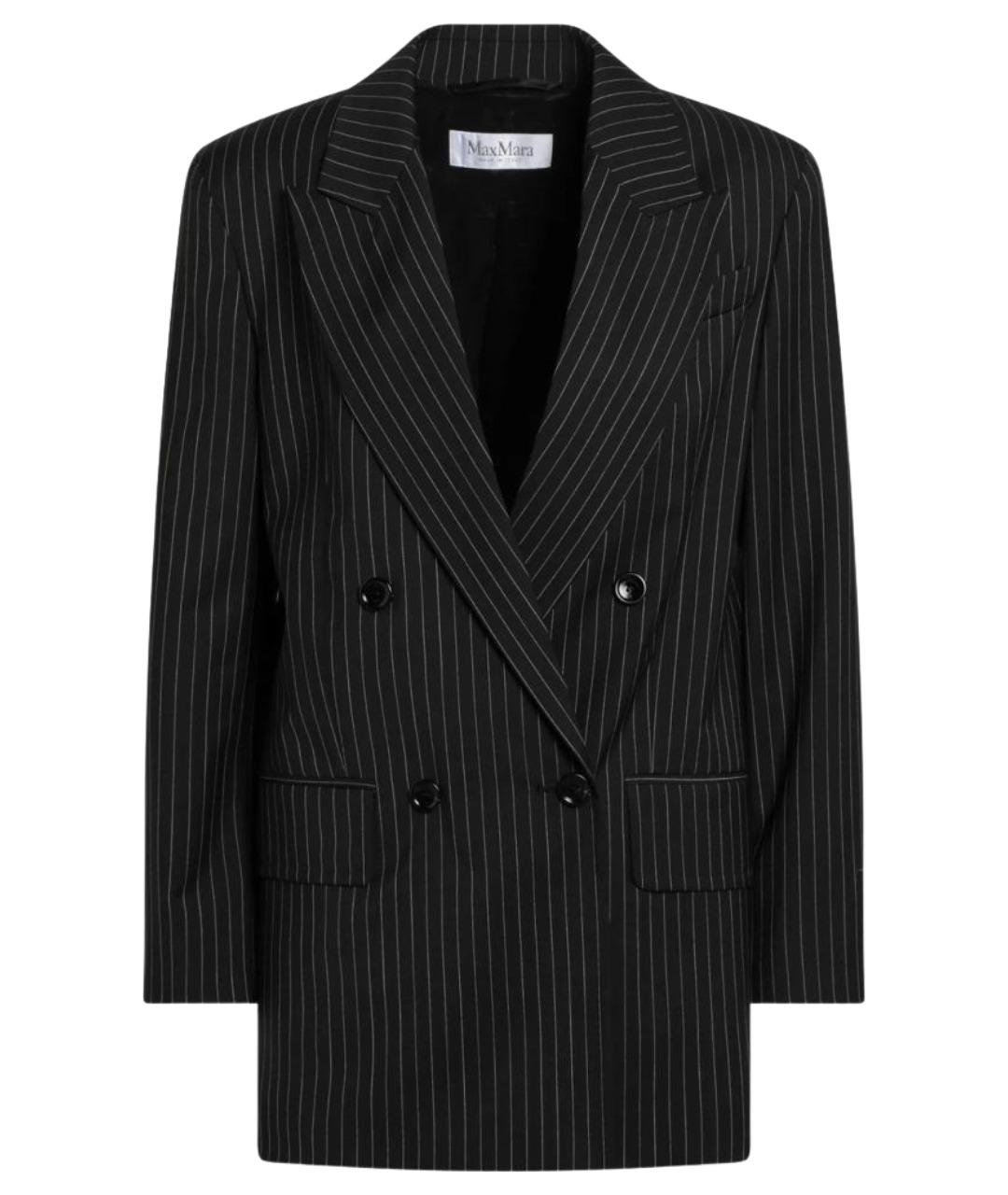 MAX MARA Черный шерстяной жакет/пиджак, фото 1