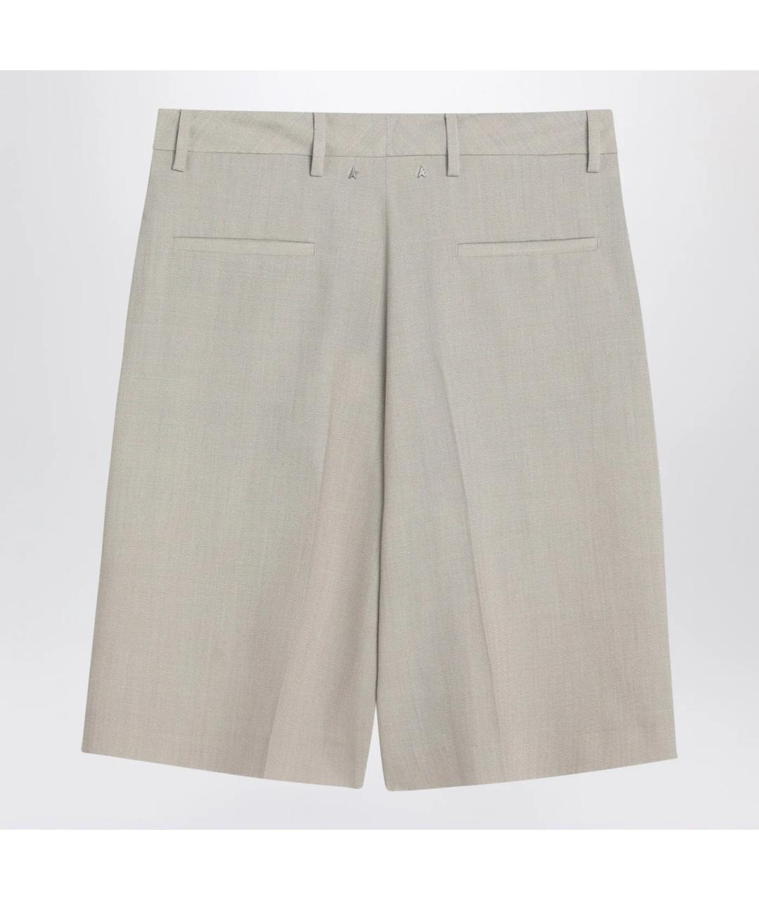 GOLDEN GOOSE DELUXE BRAND Бежевые шерстяные шорты, фото 2