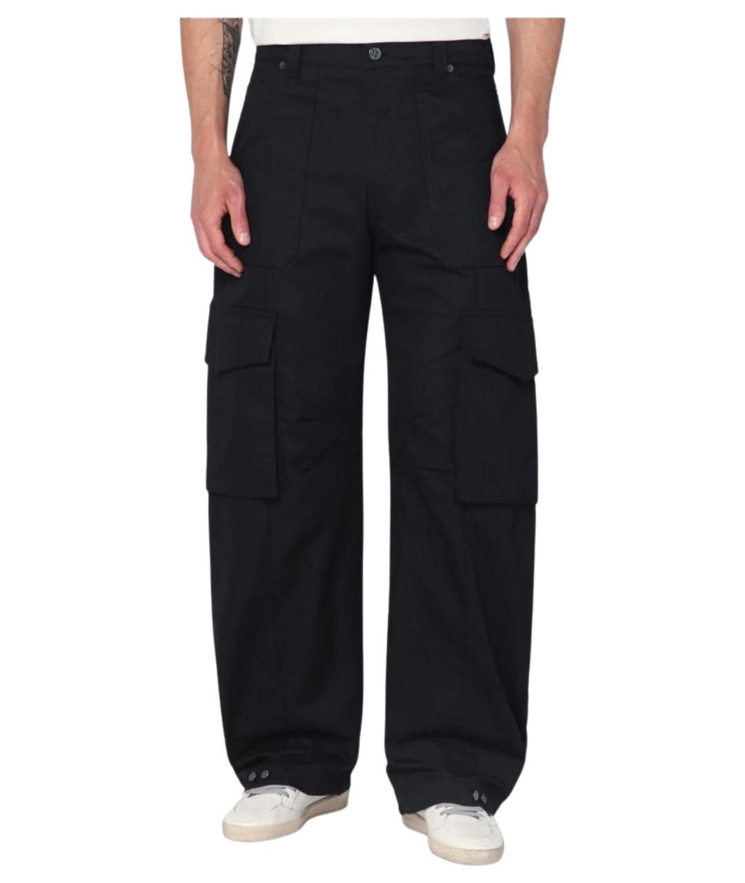 GOLDEN GOOSE DELUXE BRAND Черные хлопковые классические брюки, фото 1